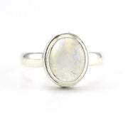 Alt View Sterling Silver Moonstone 8x10mm Oval Bali Ring