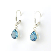 Sterling Silver Blue Topaz 5x7mm Teardrop Earrings