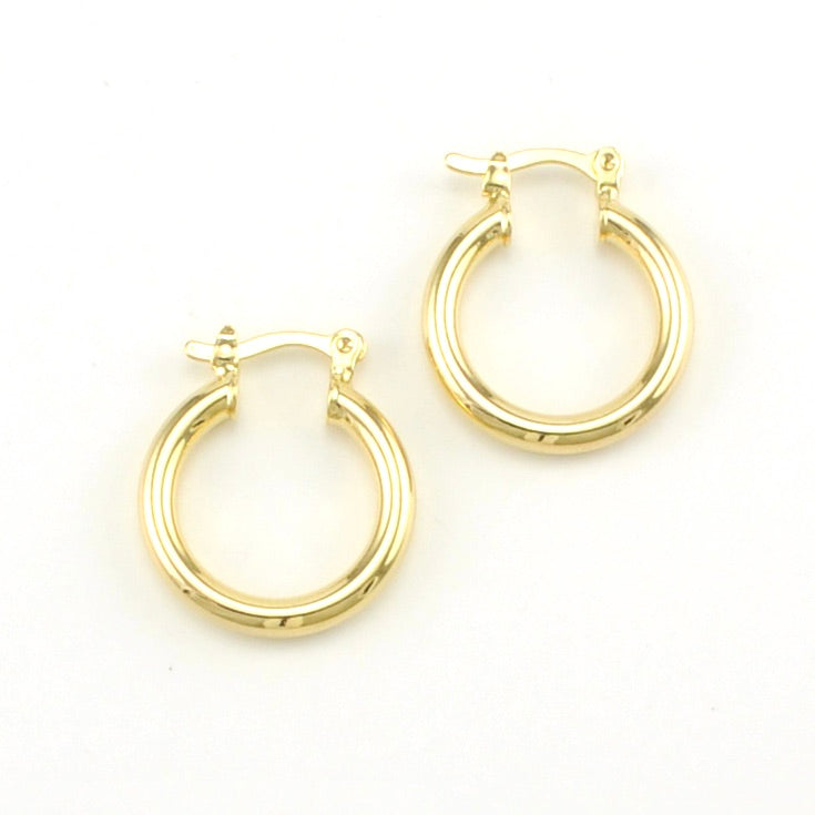 18k Gold Fill Medium Thick Selena Hoop Earrings 22mm