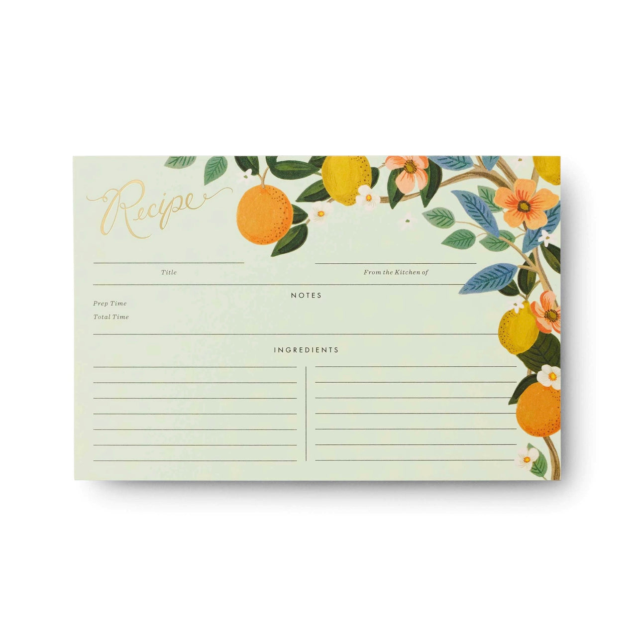 Pack of 12 Citrus Grove Recipe Cards