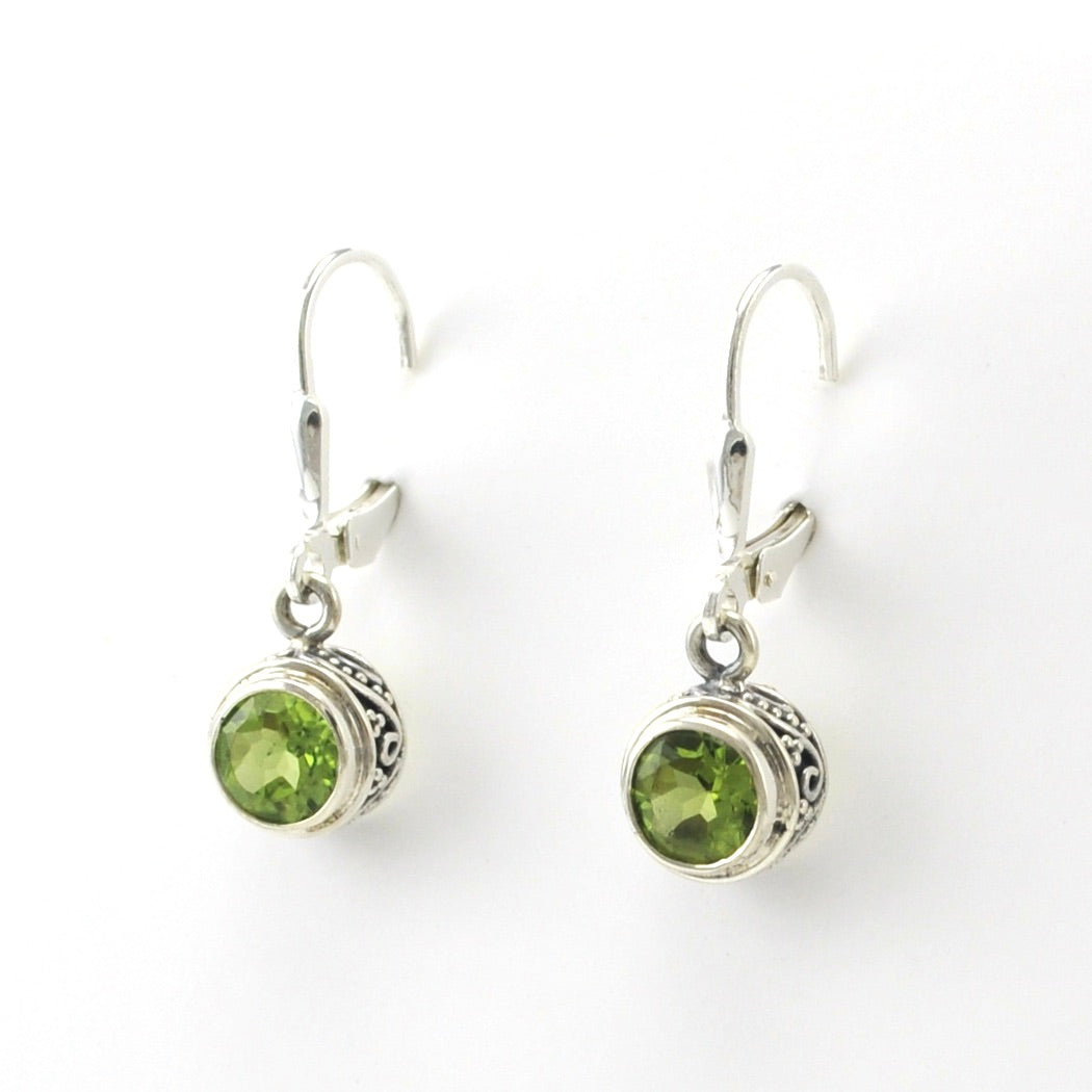 Sterling Silver Peridot Round Earrings Sterling Silver Peridot Round Earrings