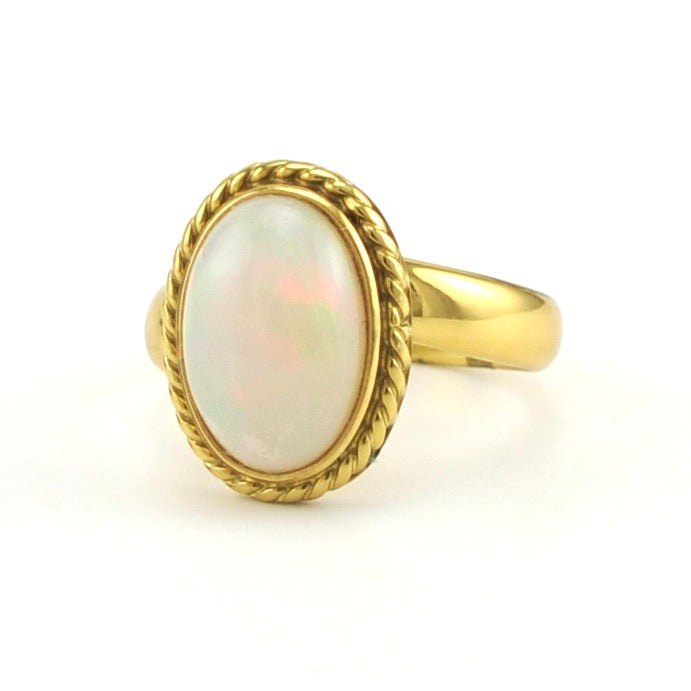 Alchemía Ethiopian Opal Oval Rope Ring