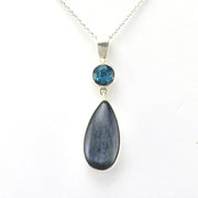 Alt View Sterling Silver Blue Topaz Kyanite Necklace