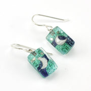 Glass Aqua Moon Earrings