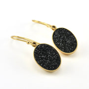 Alchemía Black Druzy Agate Oval Earrings