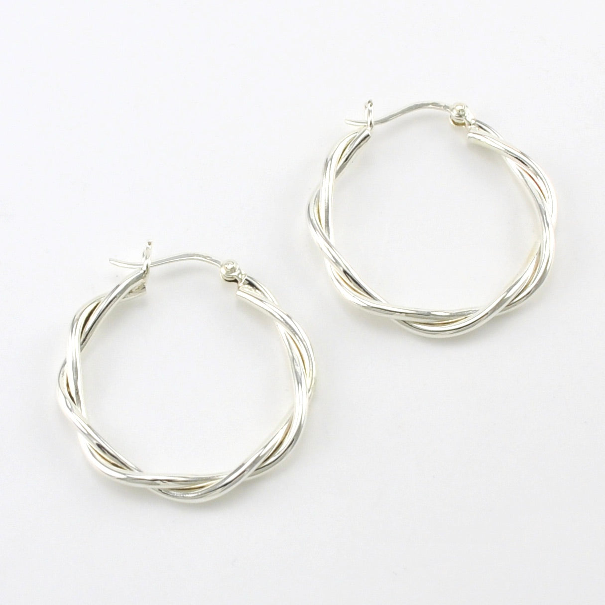 Twisted high quality Sterling Silver hoops, Handmade earrings