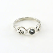 Alt View Sterling Silver Blue Topaz Swirl Round Ring