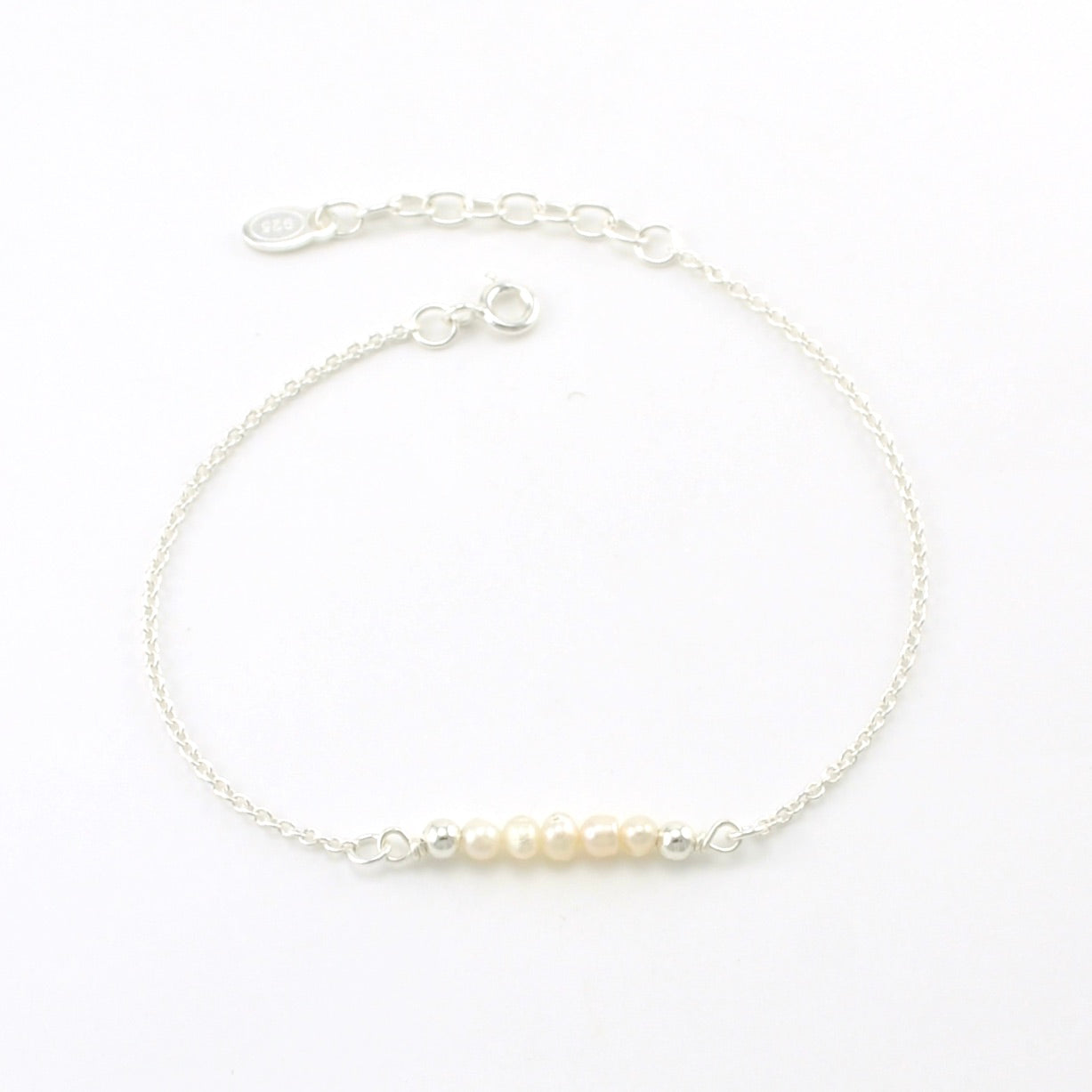 Sterling Silver Pearl 6.5 to 7.5 Inch Bracelet