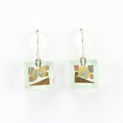 Alt View Glass White Golden Phase Cube Earrings