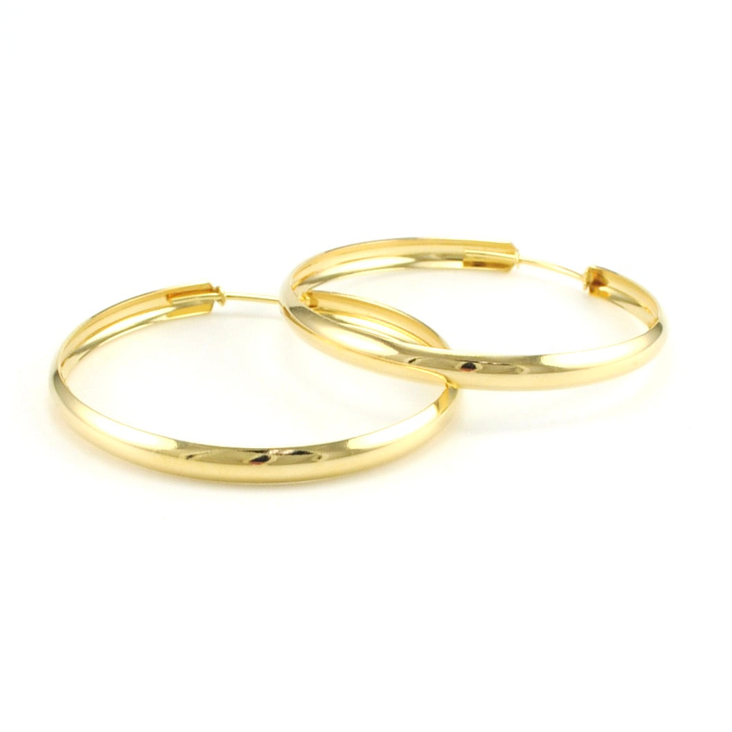 Alt View 18k Gold Fill 50mm C Continuous Hoop Earrings