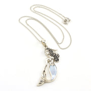 Sterling Silver Mermaid with Blue Mother of Pearl Tail Necklace