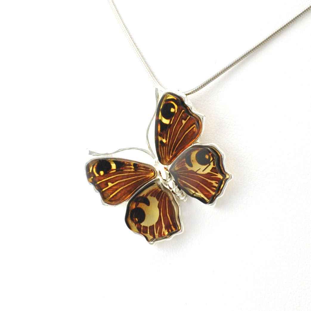 Amber on sale butterfly necklace