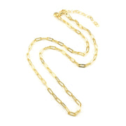 18k Gold Fill 18 Inch Short Link Paperclip Chain with Extender