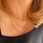 Alt View 18k Gold Fill 16 Inch 1mm Spaced Bead Chain with Extender
