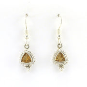 Alt View Sterling Silver Citrine 7mm Trillion Dangle Earrings