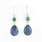 Alt View Sterling Silver Blue Topaz Kyanite Dangle Earrings