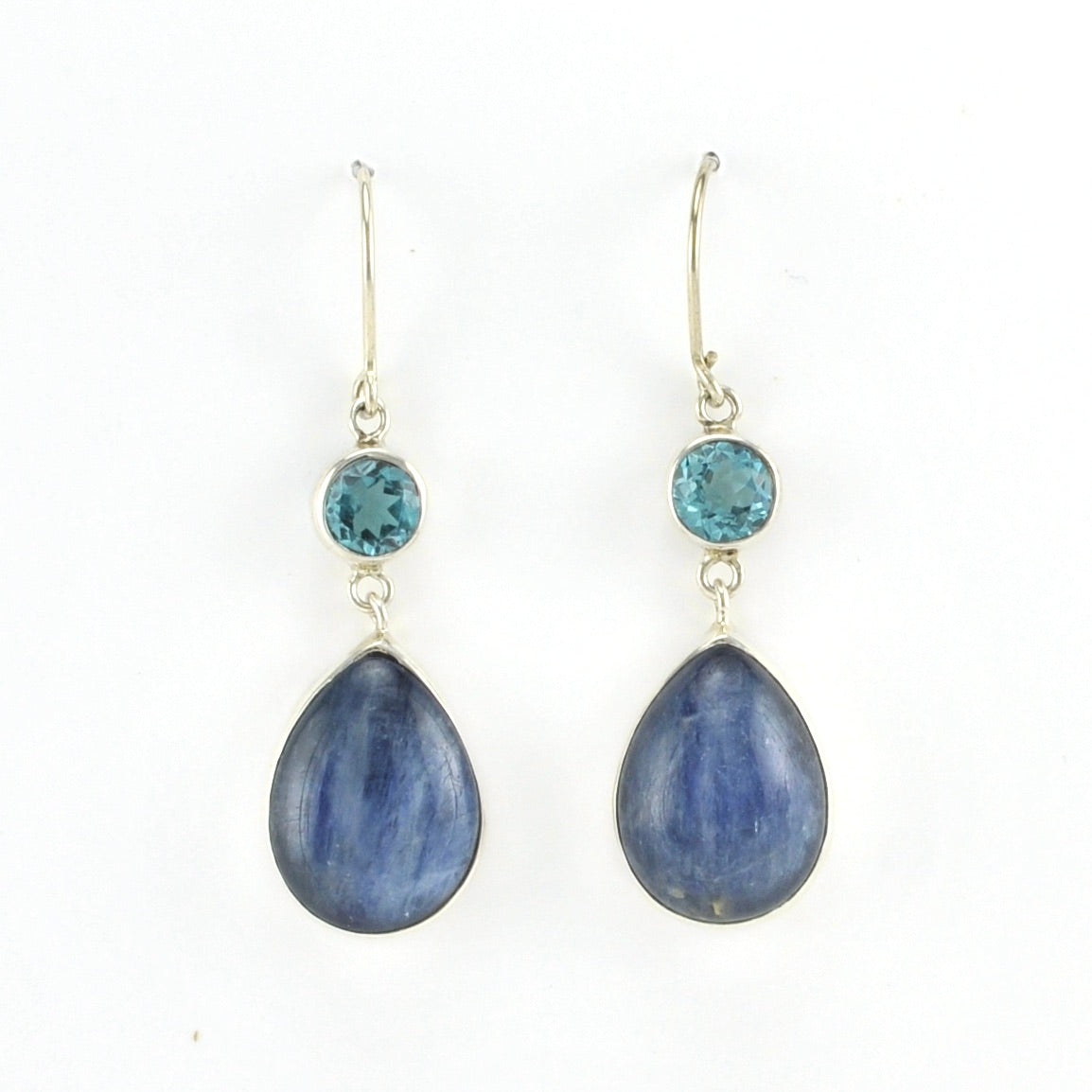 Alt View Sterling Silver Blue Topaz Kyanite Dangle Earrings