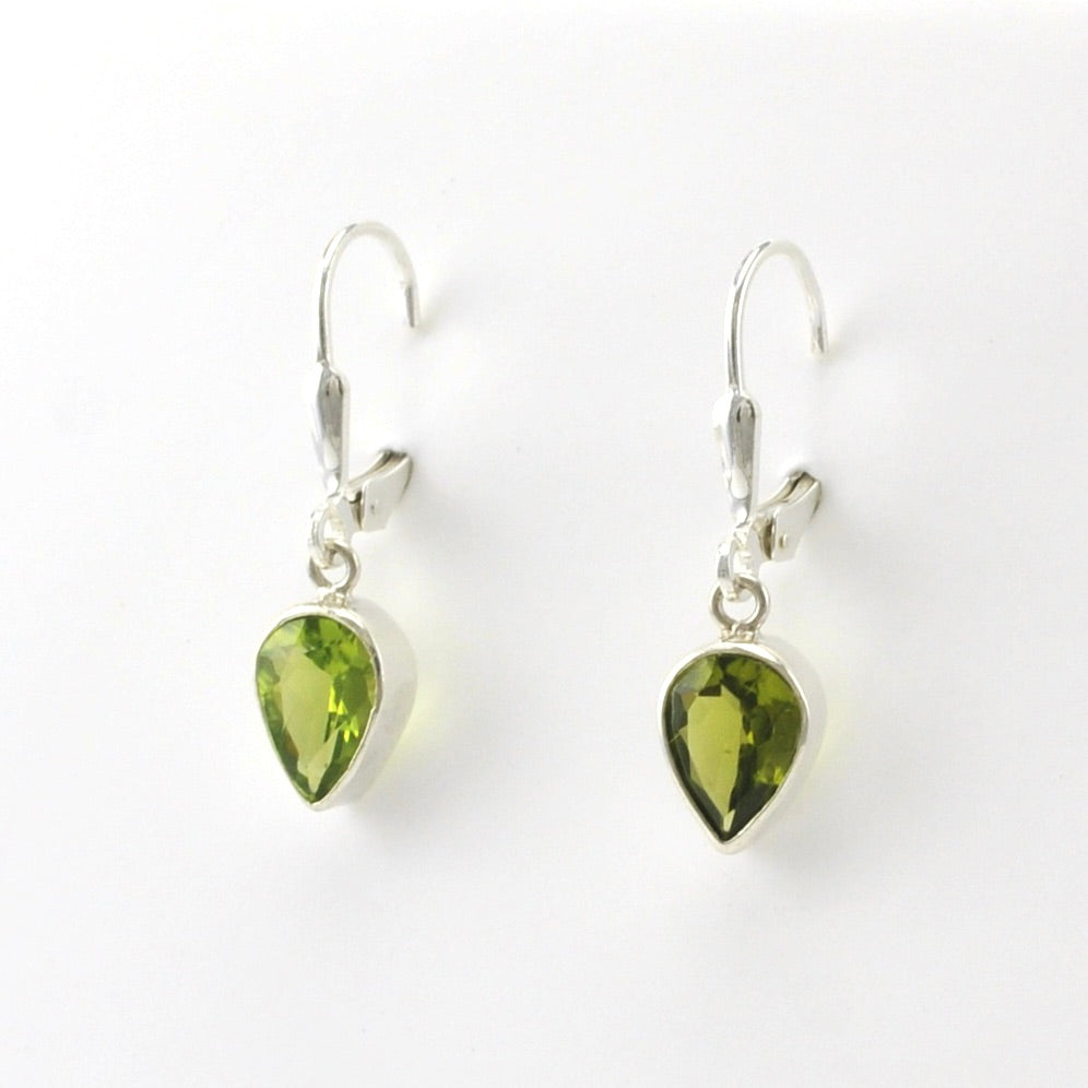 Peridot Earrings, Peridot Green Gemstone Dangle. Long Earrings, Green gem Earrings order Silver