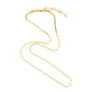 18k Gold Fill 16 Inch Flat Ball 2mm Chain with Extender