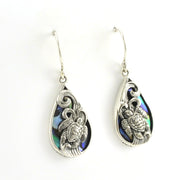 Alt View Sterling Silver Abalone Tear Sea Turtle Earrings