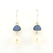 Alt View Sterling Silver Australian Opal Pearl Earrings