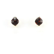 Alt View Sterling Silver Garnet Square Prong Set Earrings