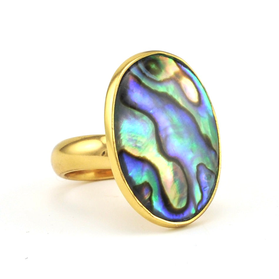 Side View Alchemía Abalone Oval Ring