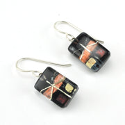 Glass Black Dragonfly Earrings