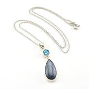 Sterling Silver Blue Topaz Kyanite Necklace