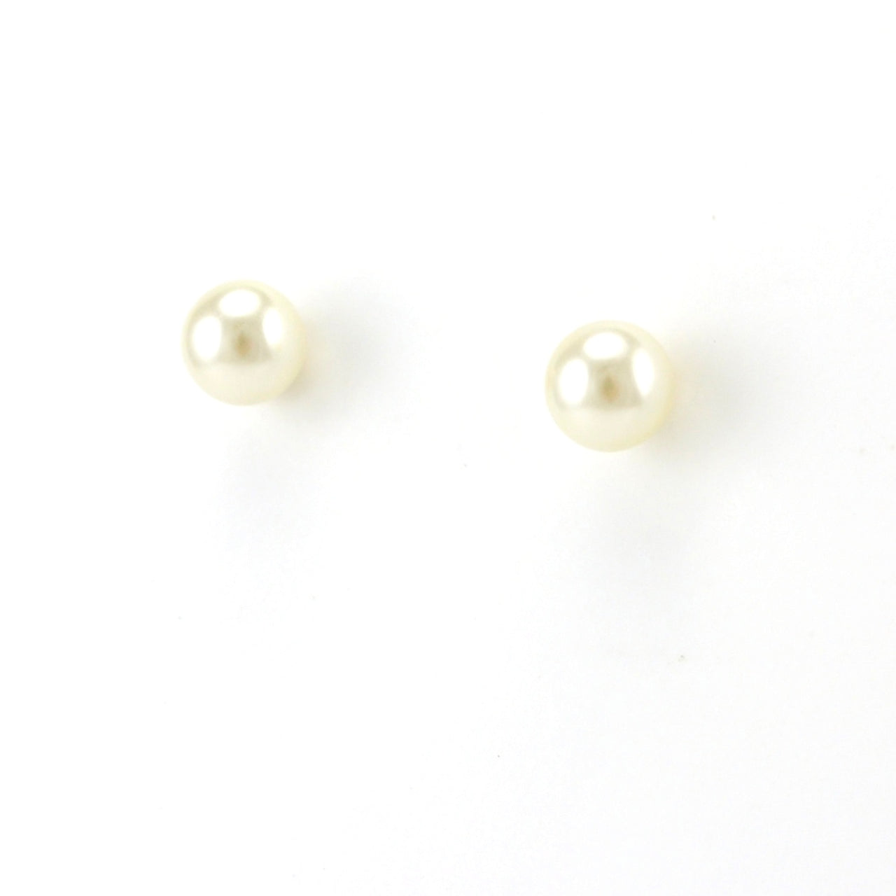 Alt View 18k Gold Fill 6mm Classic Pearl Stud Earrings