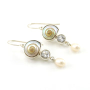 Sterling Silver Malabar Shell White Topaz Earrings