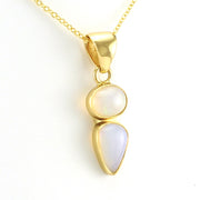 Side View Alchemía Ethiopian Opal 2 Stone Pendant