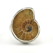 Alt View Sterling Silver Ammonite Bali Ring