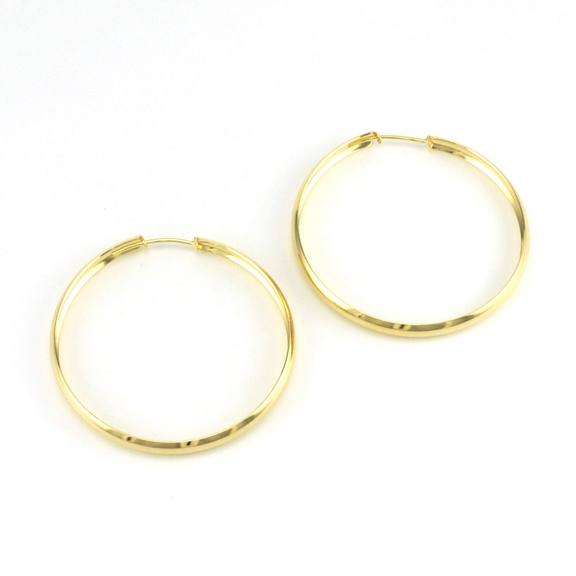 18k Gold Fill 50mm C Continuous Hoop Earrings