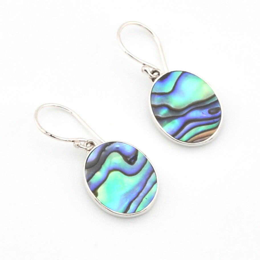 Abalone Oval Dangle Earrings 17478