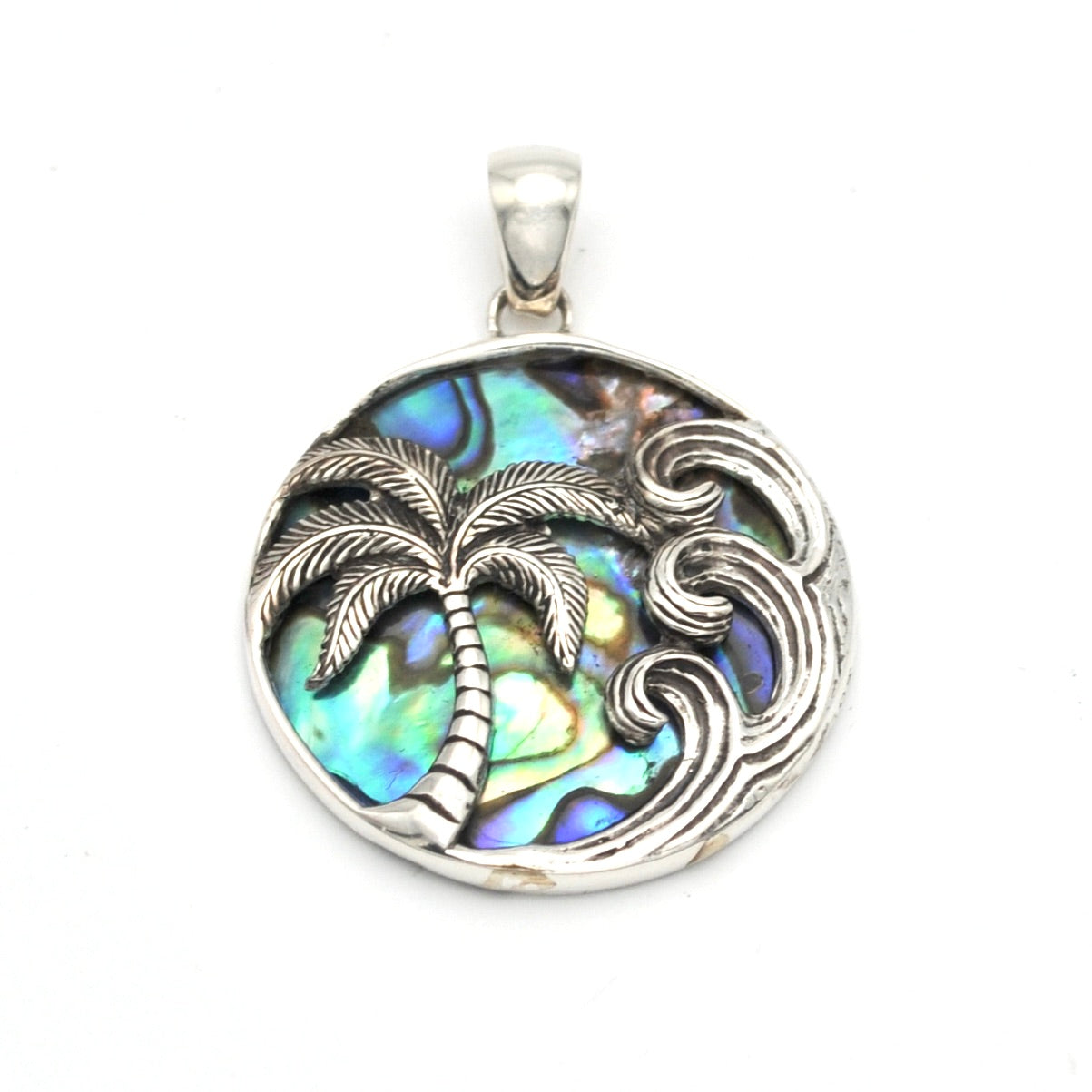 Sterling Abalone Shell Palm Tree Pendant Sterling Abalone Shell Palm Tree Pendant