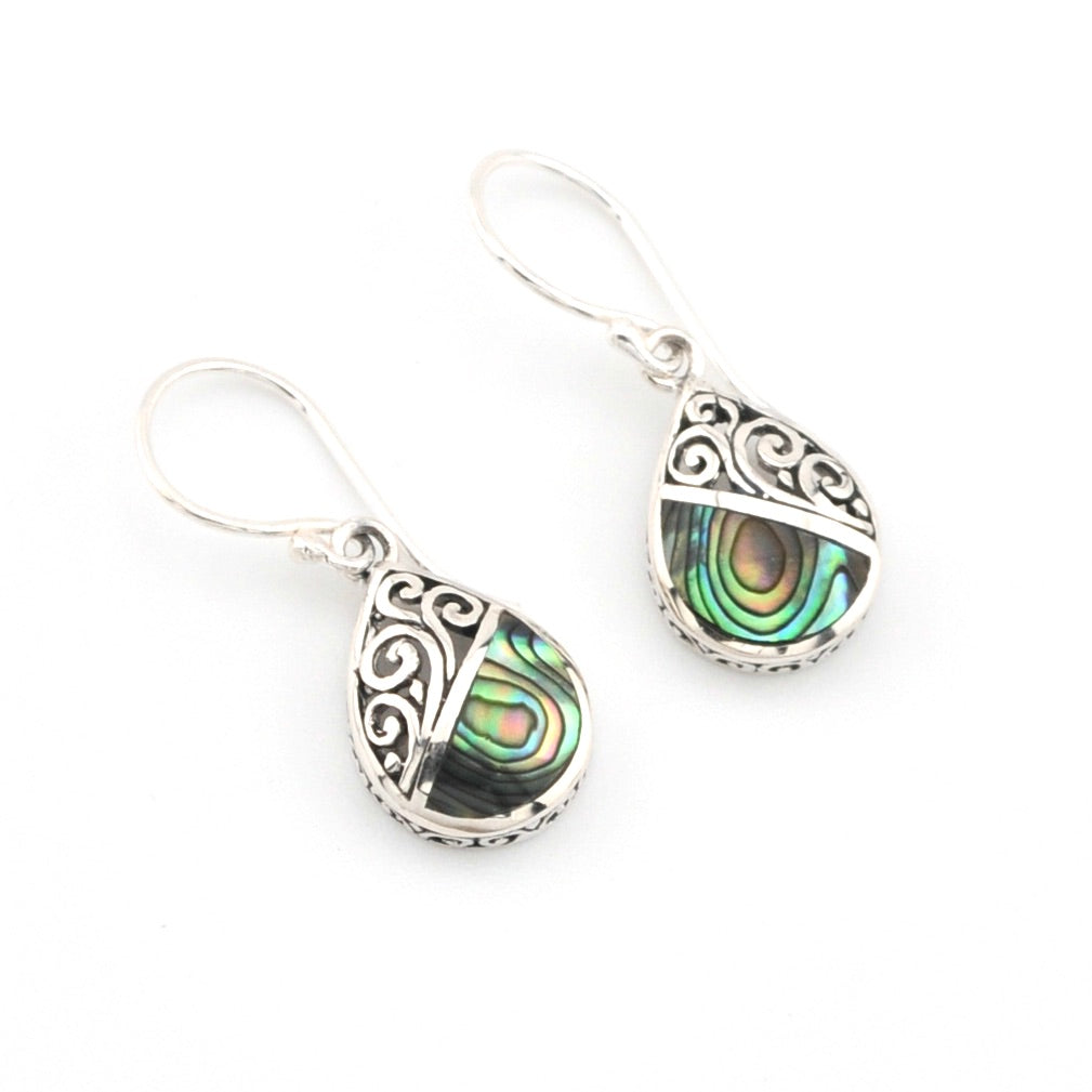 Abalone Tear Bali Earrings