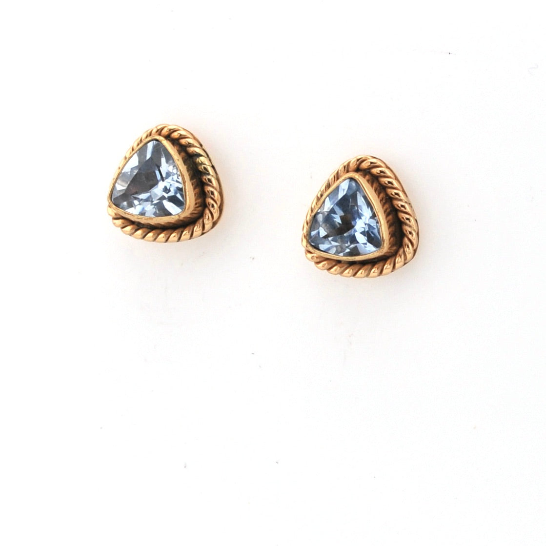 Alchemía Blue Topaz Trillion Post Earrings
