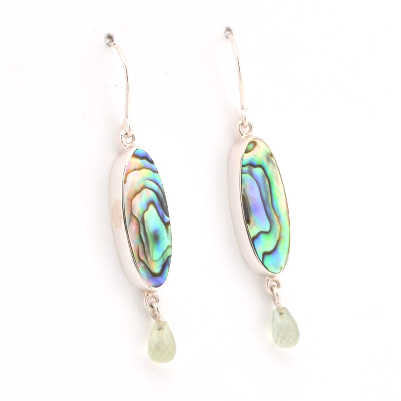 Alternate View Abalone Shell Prehnite Earrings
