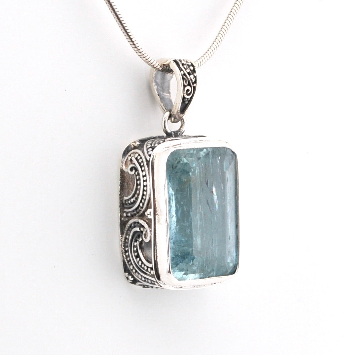 Alternate View Aquamarine 12x18mm Rectangle Pendant