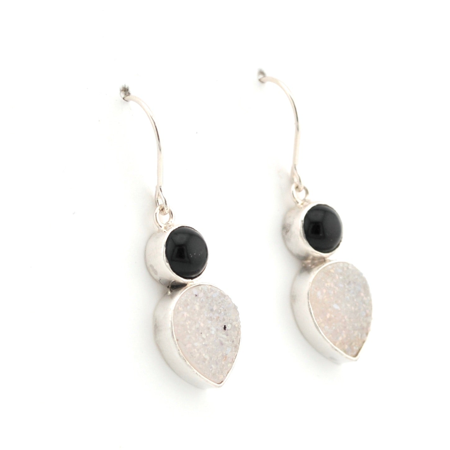 Alternate View Black Onyx Druzy Agate Earrings