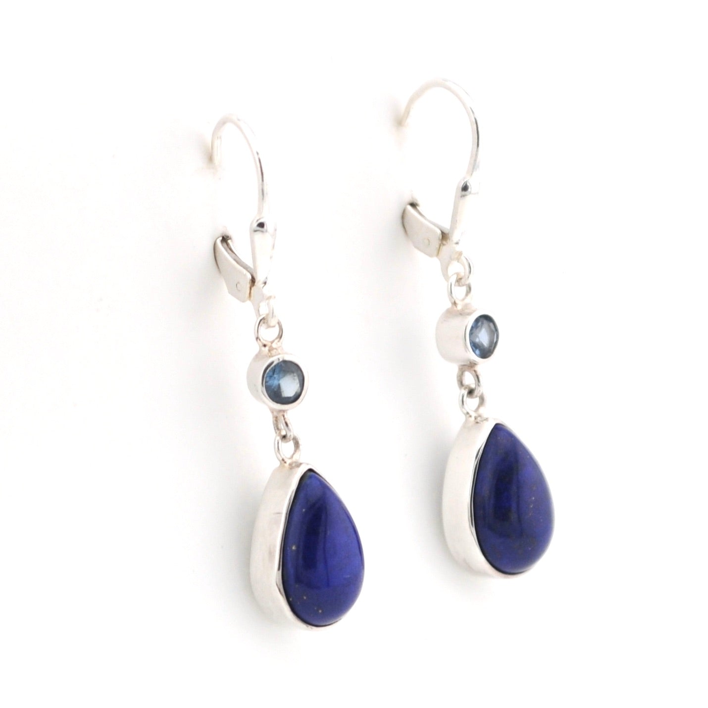 Alternate View Blue Topaz Lapis Dangle Earrings