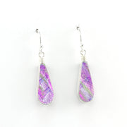 Alternate View Dichroic Glass Pink Small Teardrop Dangle Earrings