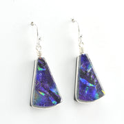 Alternate View Dichroic Glass Purple Rainbow Fan Dangle Earrings