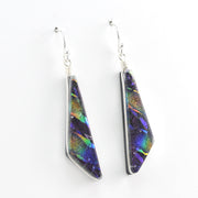 Alternate View Dichroic Glass Rainbow Purple Comet Dangle Earrings