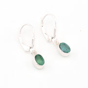 Alternate View Emerald 4x6mm Oval Dangle Earrings