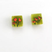 Alternate View Glass Golden Poppies Post Earrings