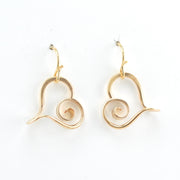 Alternate View Gold Fill Heart Dangle Earrings