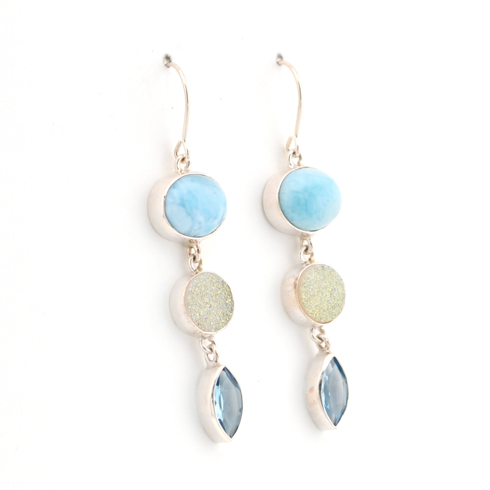 Alternate View Larimar Druzy Topaz Earrings