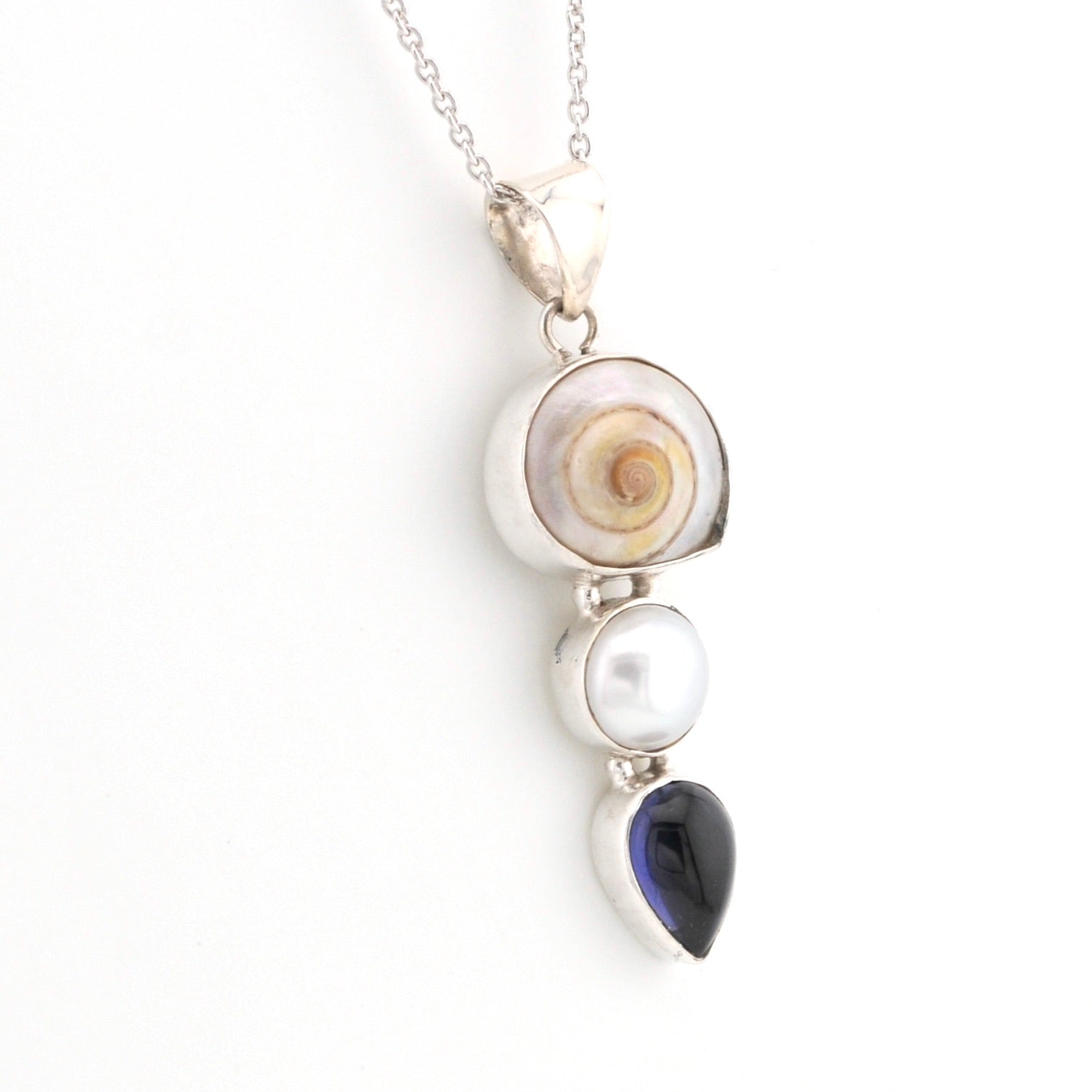 Alternate View Malabar Shell Pearl Iolite Necklace